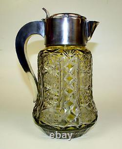 Pitcher-cooler. Cut Glass. Metal Silver Plated. Spain. Circa 1920