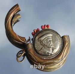 Players Hero Sailor C-1910 Original Cooper & Silver Plate Vesta Match Case