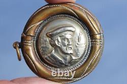 Players Hero Sailor C-1910 Original Cooper & Silver Plate Vesta Match Case