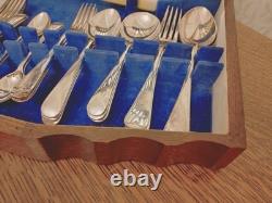 Pristine 49 Pc Silver Plate Faux Bone CUTLERY CANTEEN by John Taylor Sheffield