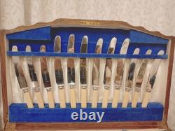 Pristine 49 Pc Silver Plate Faux Bone CUTLERY CANTEEN by John Taylor Sheffield