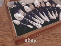 Pristine Vintage 50 Pc EPNS Faux Bone CUTLERY CANTEEN SET Viners Sheffield