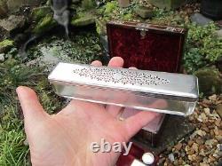 Quality Victorian Rosewood Mother of Pearl Marquetry Box with Silver Plated Bott