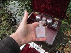 Quality Victorian Rosewood Mother of Pearl Marquetry Box with Silver Plated Bott