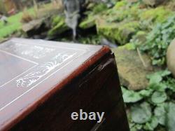 Quality Victorian Rosewood Mother of Pearl Marquetry Box with Silver Plated Bott