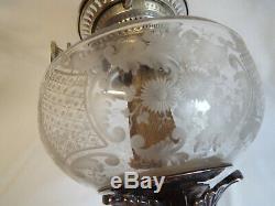 Quality Walker & Hall silver plated oil lamp with Hinks duplex burner