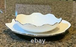 RARE 1880-1922 K&G Luneville France White/Silver-Rim Soup/Cereal 1 Bowl? , 1 Plate