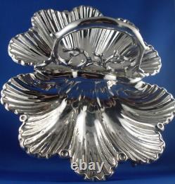 RARE Antique 1800's MARTIN HALL & CO Sheffield Silver plated CLAM SHELL TRAY Aus