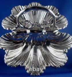 RARE Antique 1800's MARTIN HALL & CO Sheffield Silver plated CLAM SHELL TRAY Aus