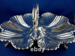 RARE Antique 1800's MARTIN HALL & CO Sheffield Silver plated CLAM SHELL TRAY Aus