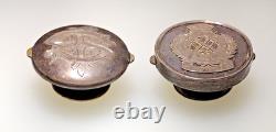 RARE Antique Silver Plate School of Musketry Cuff Button Cufflinks 1853 1919