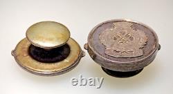 RARE Antique Silver Plate School of Musketry Cuff Button Cufflinks 1853 1919
