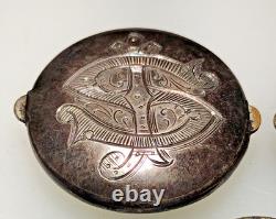 RARE Antique Silver Plate School of Musketry Cuff Button Cufflinks 1853 1919