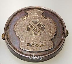 RARE Antique Silver Plate School of Musketry Cuff Button Cufflinks 1853 1919