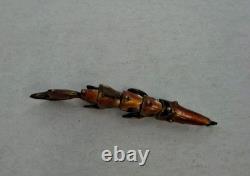 RARE Antique Victorian Double Sided Enameled Fish Pendant-intricate Moving