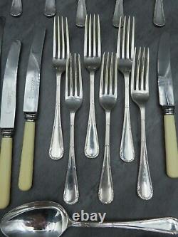 RARE Asprey Silver Plated Cutlery Set Original Art Deco Flatware Bakelite 44 Pcs