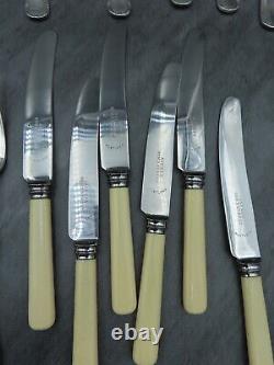 RARE Asprey Silver Plated Cutlery Set Original Art Deco Flatware Bakelite 44 Pcs