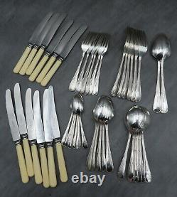 RARE Asprey Silver Plated Cutlery Set Original Art Deco Flatware Bakelite 44 Pcs