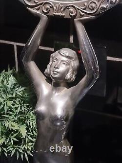 RARE Original 1920 Art Deco Limousin Chrome Plated Lady Mirrors, Made in France