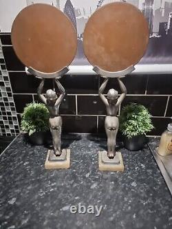 RARE Original 1920 Art Deco Limousin Chrome Plated Lady Mirrors, Made in France