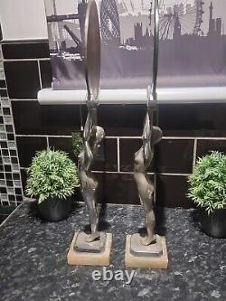 RARE Original 1920 Art Deco Limousin Chrome Plated Lady Mirrors, Made in France