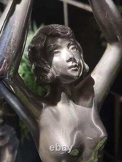 RARE Original 1920 Art Deco Limousin Chrome Plated Lady Mirrors, Made in France