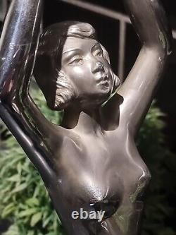 RARE Original 1920 Art Deco Limousin Chrome Plated Lady Mirrors, Made in France