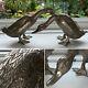 RARE PAIR VINTAGE French SILVER PLATED CAST BRONZE DUCKS TABLE DECOR 4 X 8 VGC