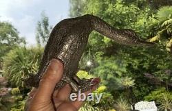 RARE PAIR VINTAGE French SILVER PLATED CAST BRONZE DUCKS TABLE DECOR 4 X 8 VGC
