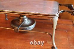 RARE SILVER PLATED PLATE WARMER STAND + ALUMINIUM TRAY TOP patent 18461/12