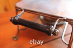 RARE SILVER PLATED PLATE WARMER STAND + ALUMINIUM TRAY TOP patent 18461/12