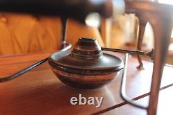 RARE SILVER PLATED PLATE WARMER STAND + ALUMINIUM TRAY TOP patent 18461/12