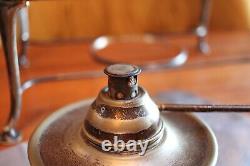 RARE SILVER PLATED PLATE WARMER STAND + ALUMINIUM TRAY TOP patent 18461/12