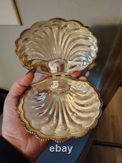 RARE Vintage Silver Plated Caviar Dish With Original Glass Insert