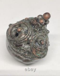 RARE large bronze with remnants of silver plating, part of the decoration. Rome