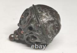 RARE large bronze with remnants of silver plating, part of the decoration. Rome