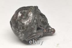RARE large bronze with remnants of silver plating, part of the decoration. Rome