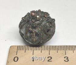 RARE large bronze with remnants of silver plating, part of the decoration. Rome