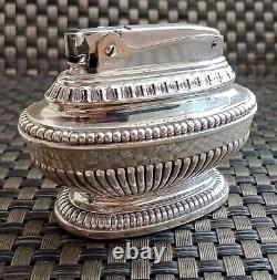 RONSON QUEEN ANNE MODEL -SILVER PLATE 1950's TABLE LIGHTER with Original Box