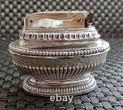 RONSON QUEEN ANNE MODEL -SILVER PLATE 1950's TABLE LIGHTER with Original Box