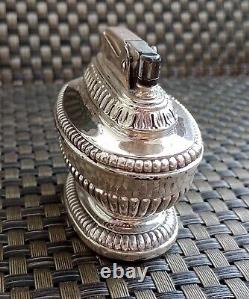 RONSON QUEEN ANNE MODEL -SILVER PLATE 1950's TABLE LIGHTER with Original Box