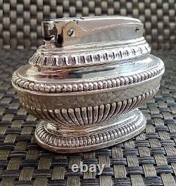 RONSON QUEEN ANNE MODEL -SILVER PLATE 1950's TABLE LIGHTER with Original Box
