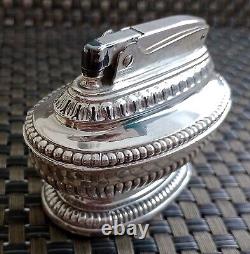 RONSON QUEEN ANNE MODEL -SILVER PLATE 1950's TABLE LIGHTER with Original Box