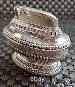 RONSON QUEEN ANNE MODEL -SILVER PLATE 1950's TABLE LIGHTER with Original Box