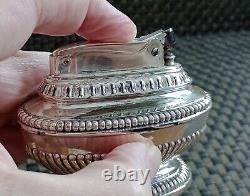 RONSON QUEEN ANNE MODEL -SILVER PLATE 1950's TABLE LIGHTER with Original Box