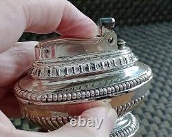 RONSON QUEEN ANNE MODEL -SILVER PLATE 1950's TABLE LIGHTER with Original Box