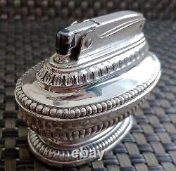 RONSON QUEEN ANNE MODEL -SILVER PLATE 1950's TABLE LIGHTER with Original Box