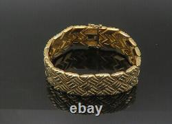 ROSS SIMON 925 Silver Vintage Gold Plated Woven Style Chain Bracelet BT8748