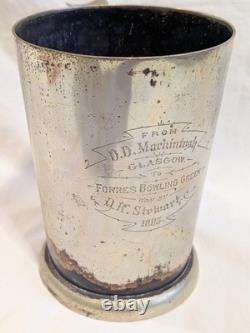 R. H Silver Plated Tankard Forres Bowling Green Glasgow Trophy 1885