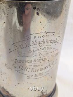 R. H Silver Plated Tankard Forres Bowling Green Glasgow Trophy 1885